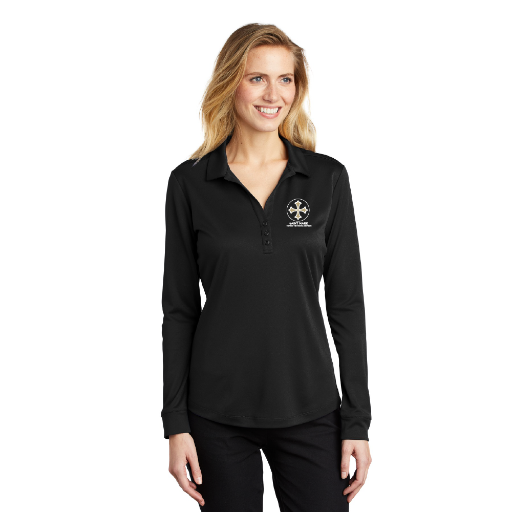 St. Mark Ladies' Long Sleeve Performance Polo Shirt