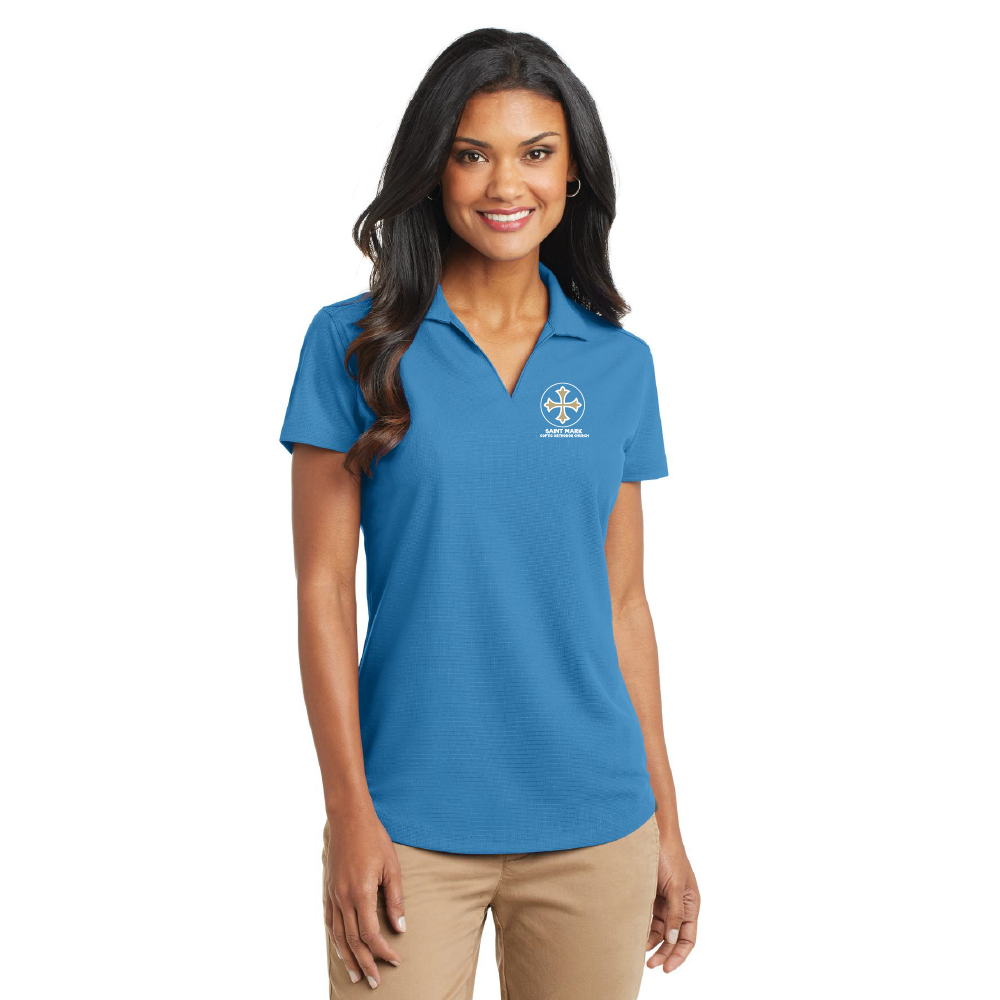 St. Mark Ladies' Embroidered Performance Polo Shirt (without buttons)