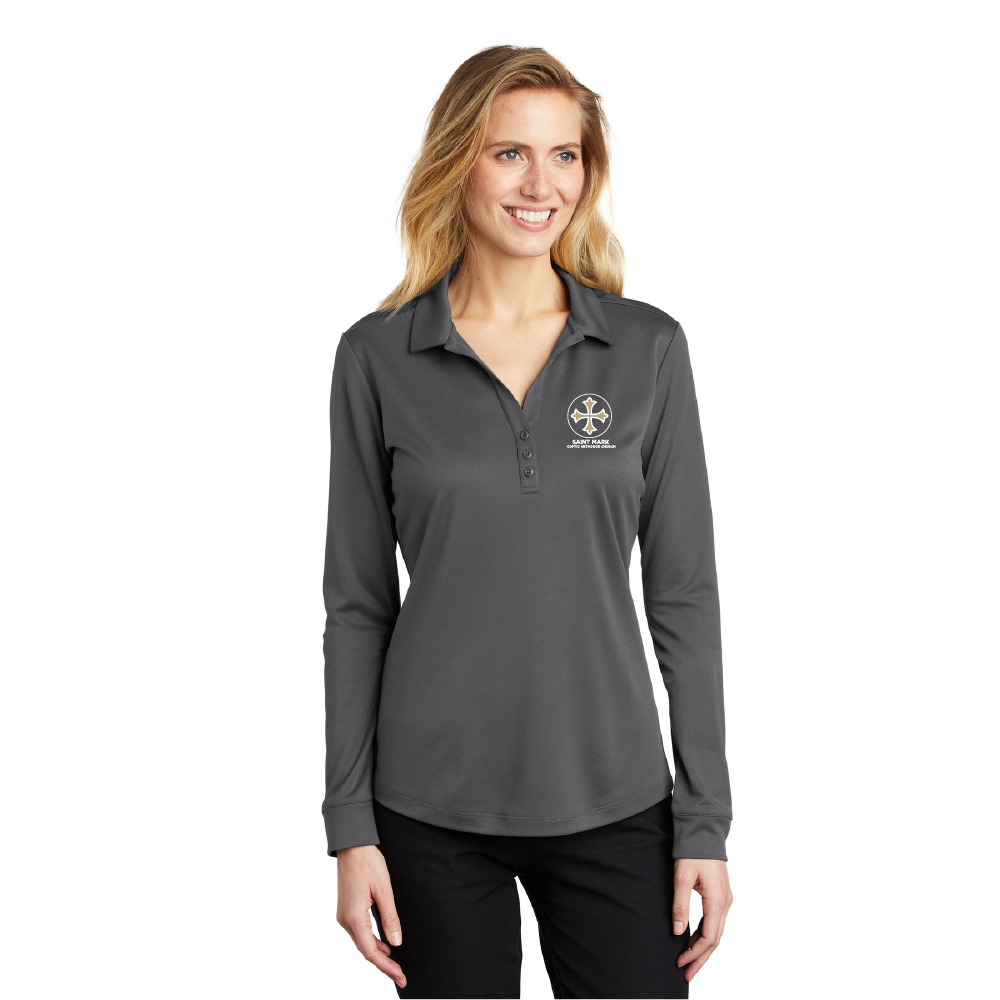 St. Mark Ladies' Long Sleeve Performance Polo Shirt