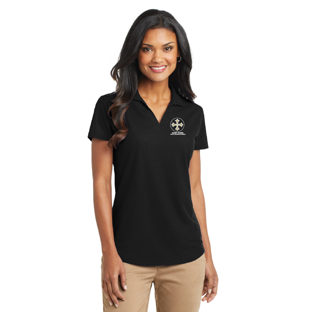 St. Mark Ladies' Embroidered Performance Polo Shirt (without buttons)