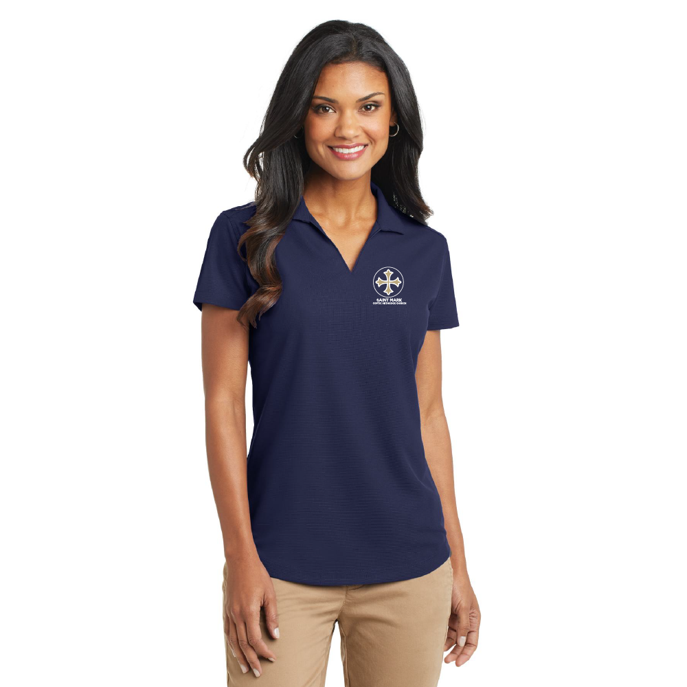 St. Mark Ladies' Embroidered Performance Polo Shirt (without buttons)