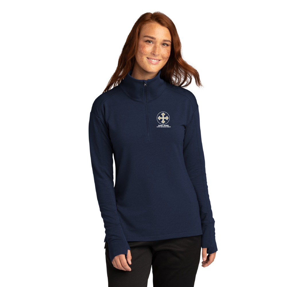 St. Mark Ladies' Embroidered Quarter-Zip Pullover