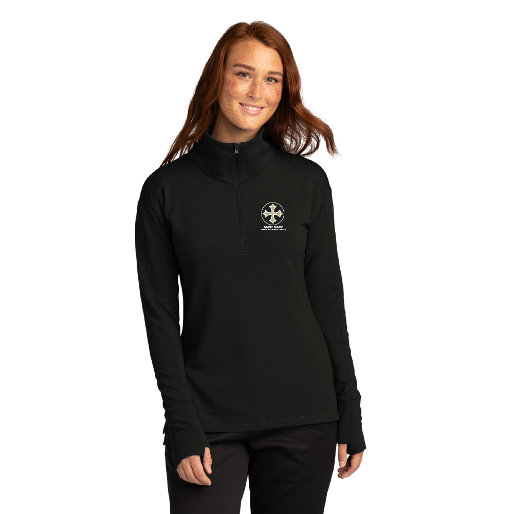 St. Mark Ladies' Embroidered Quarter-Zip Pullover