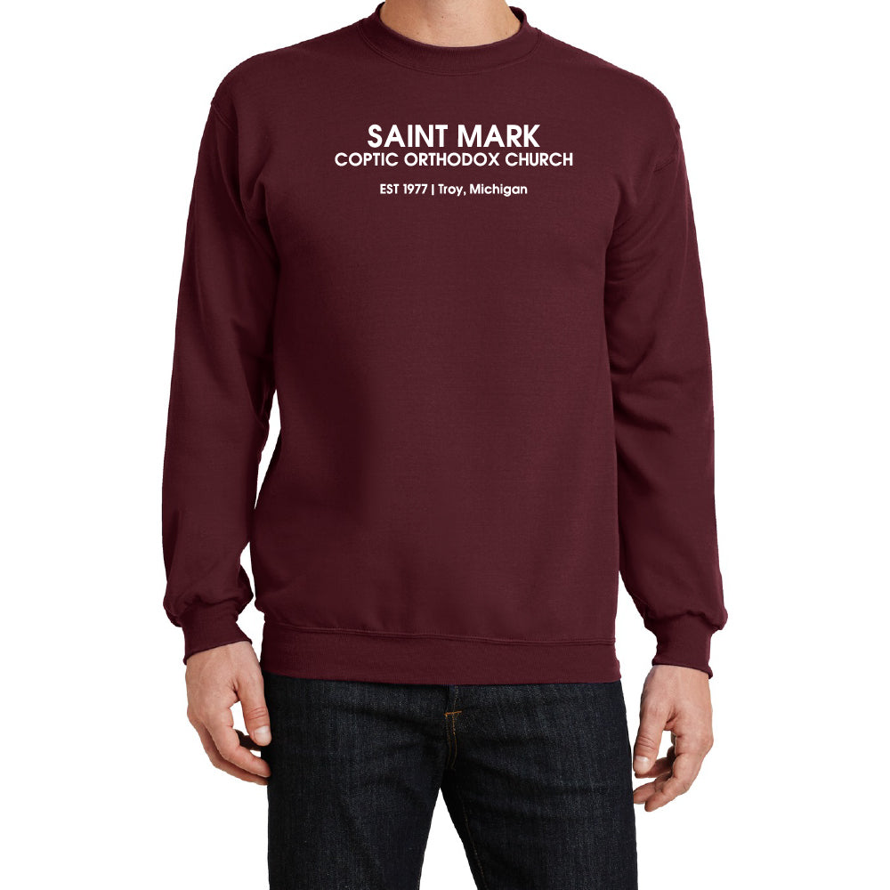St. Mark EST 1977 Troy, Michigan Adult Crewneck Sweatshirt